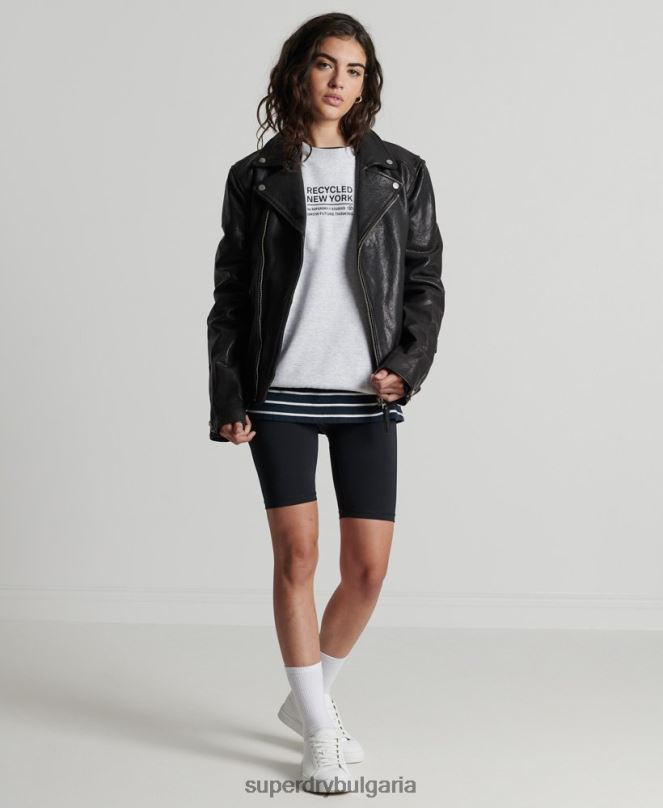 Superdry облекло N00H6089 светло сив Жени рециклиран суитшърт city crew