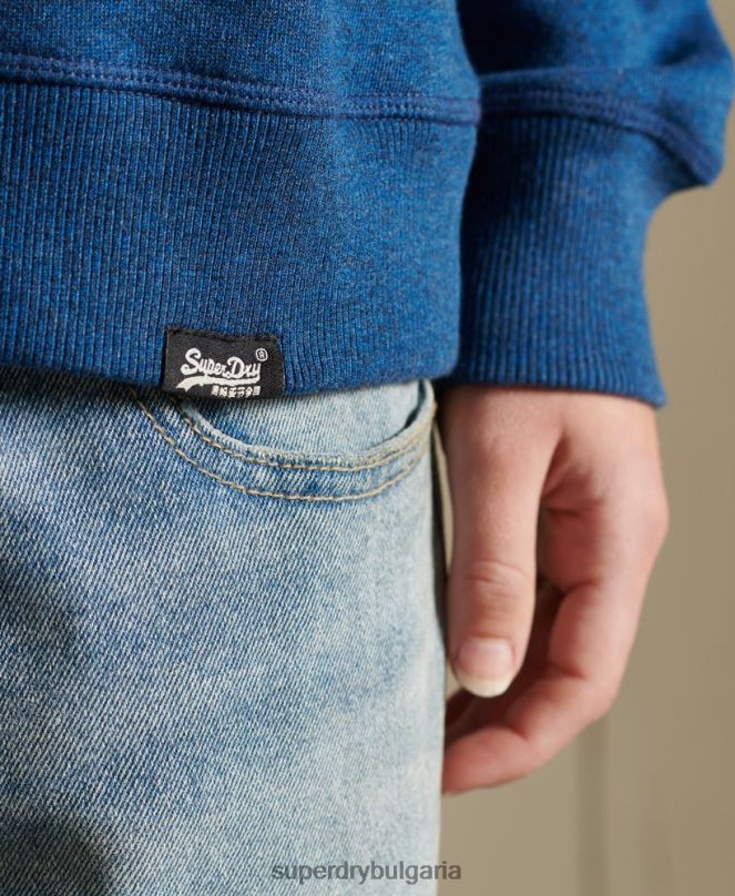 Superdry облекло N00H6092 син Жени ретро суичър с лого от органичен памук
