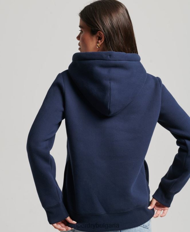 Superdry облекло N00H6094 военноморски флот Жени луксозна качулка с бродирано лого