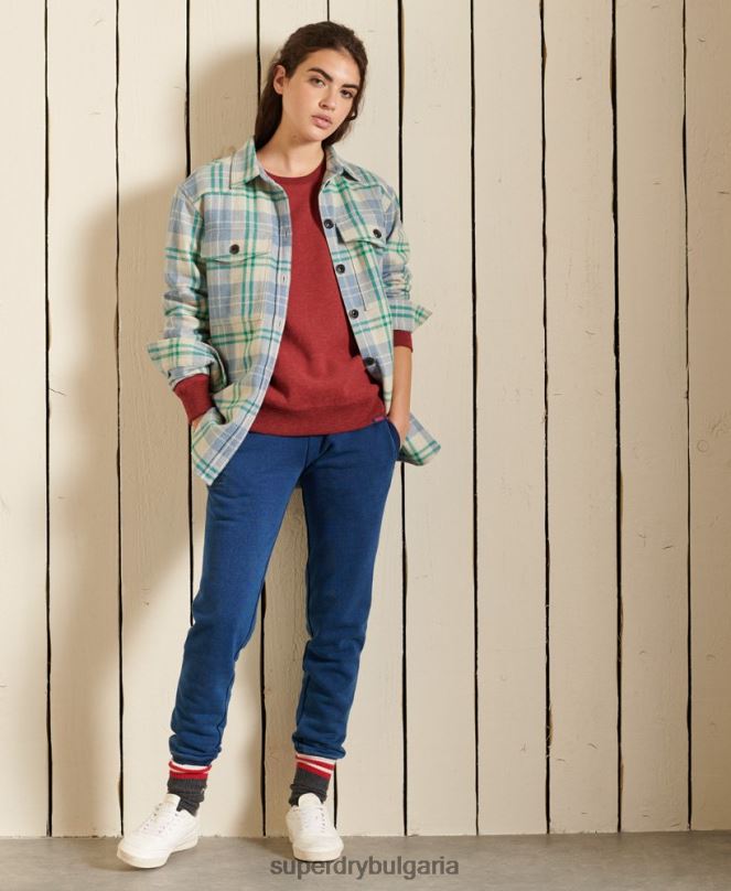 Superdry облекло N00H6095 червен Жени винтидж суичър с лого crew