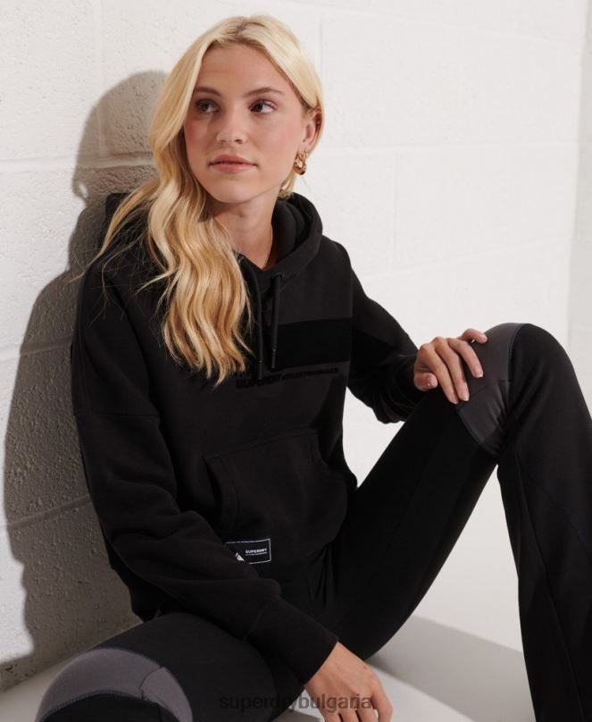 Superdry облекло N00H6096 черен Жени черна качулка за планински спорт