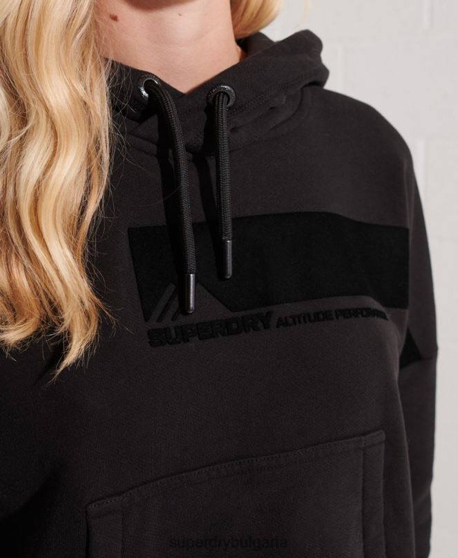 Superdry облекло N00H6096 черен Жени черна качулка за планински спорт