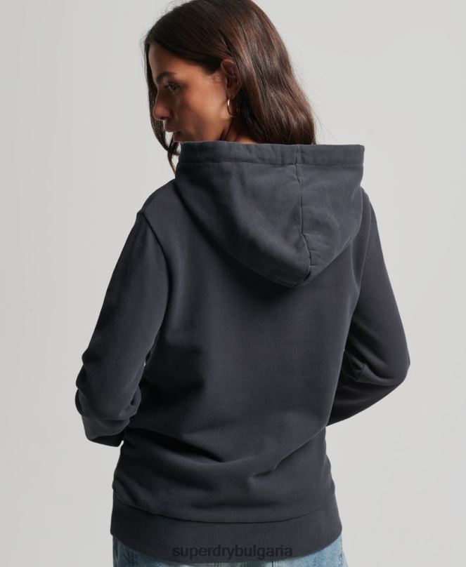 Superdry облекло N00H6097 тъмно сив Жени ретро б-филм качулка