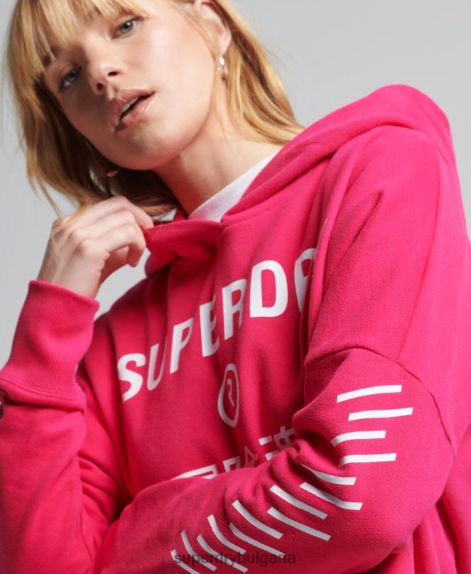 Superdry облекло N00H6098 розово Жени код core sport crop box hoodie