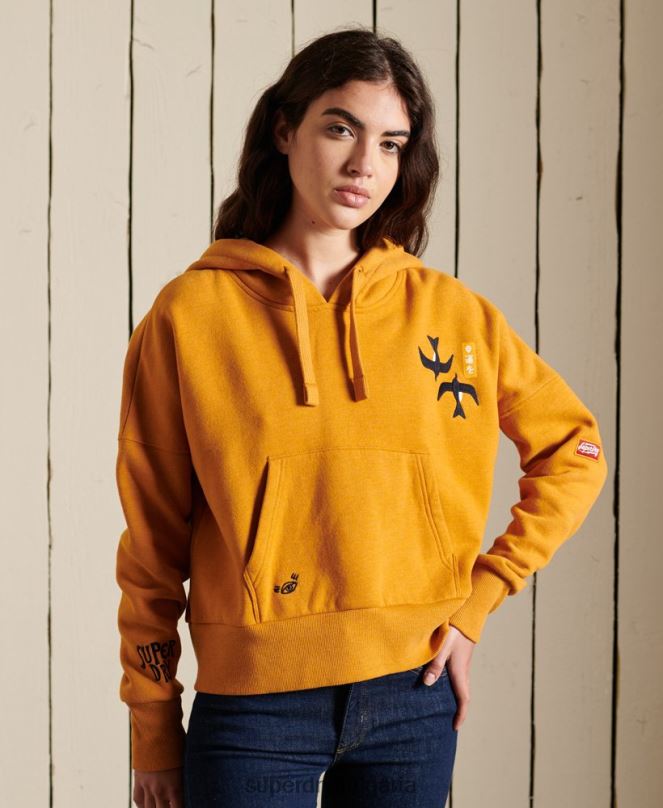 Superdry облекло N00H6099 злато Жени украсена суика качулка с кутия