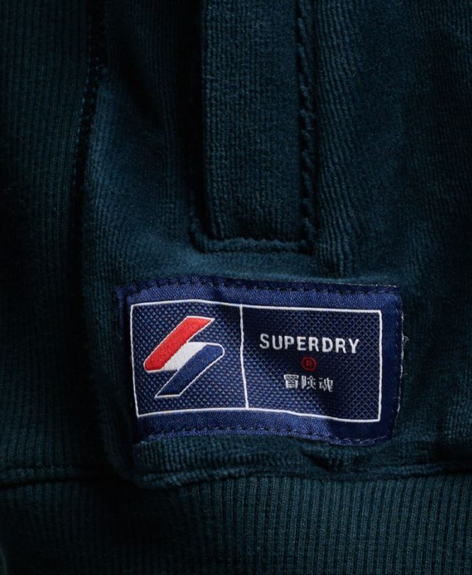 Superdry облекло N00H6106 тъмно синьо Жени велурено горнище с лого на кода