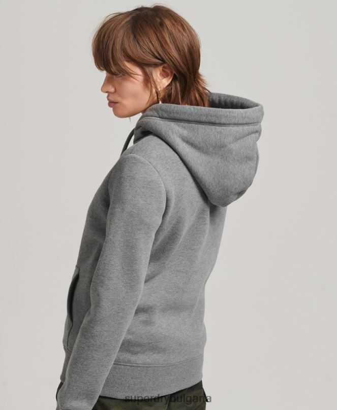 Superdry облекло N00H6108 сиво Жени суичър с лого от органичен памук