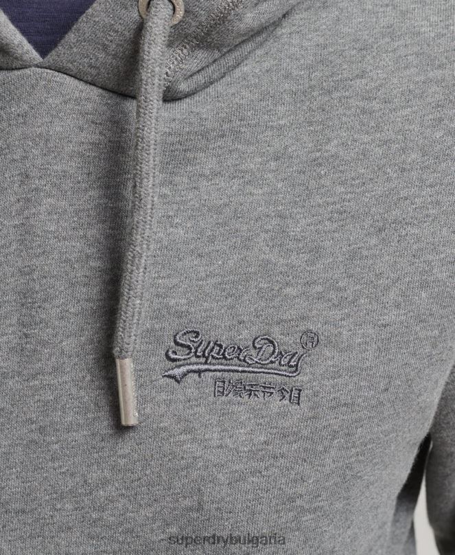 Superdry облекло N00H6108 сиво Жени суичър с лого от органичен памук