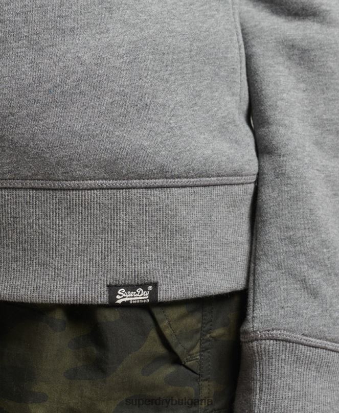Superdry облекло N00H6113 сиво Жени органичен памук есенциален лого екипаж суичър