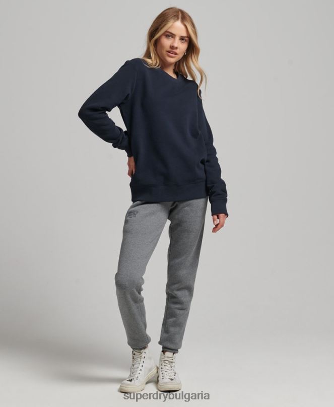 Superdry облекло N00H6115 военноморски флот Жени органичен памук есенциален лого екипаж суичър