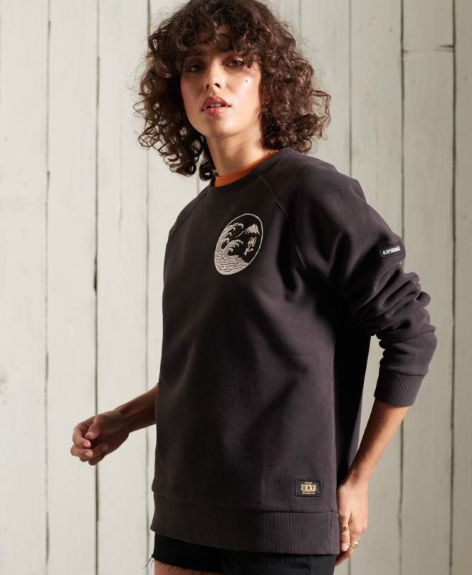 Superdry облекло N00H6118 черен Жени суичър на бохемска група