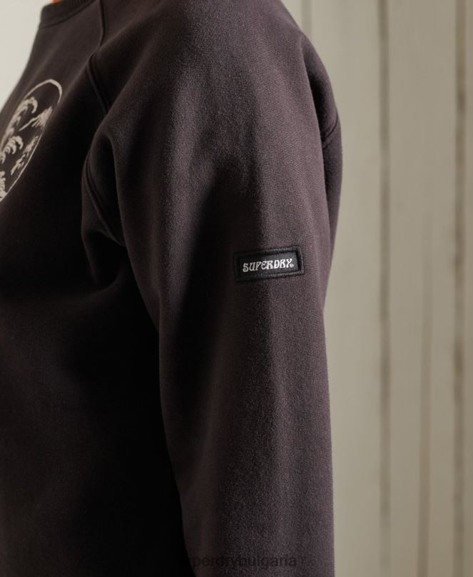 Superdry облекло N00H6118 черен Жени суичър на бохемска група