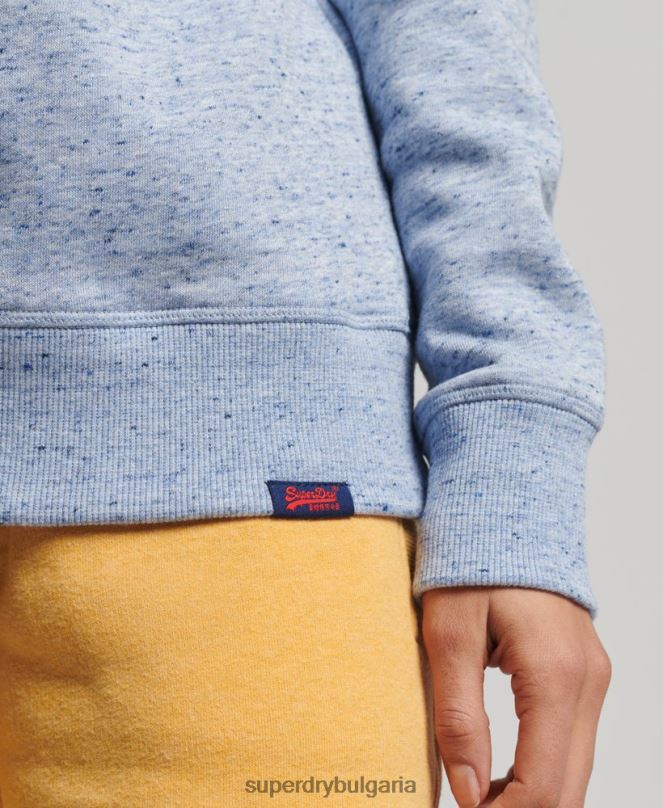 Superdry облекло N00H6128 светло синьо Жени ретро суичър от органичен памук