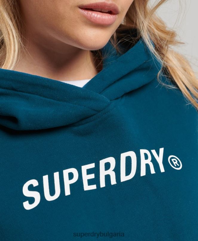 Superdry облекло N00H6129 син Жени код core sport crop box hoodie