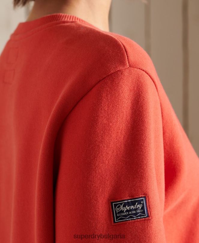 Superdry облекло N00H6137 червен Жени голям суичър в стил бохо и рок екип