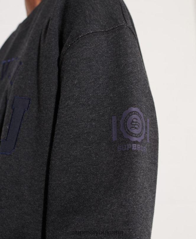 Superdry облекло N00H6138 тъмно сив Жени суитшърт с големи размери на колежа