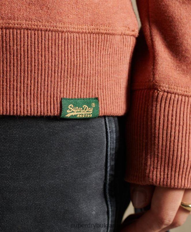 Superdry облекло N00H6139 кафяво Жени ретро суичър с лого от органичен памук