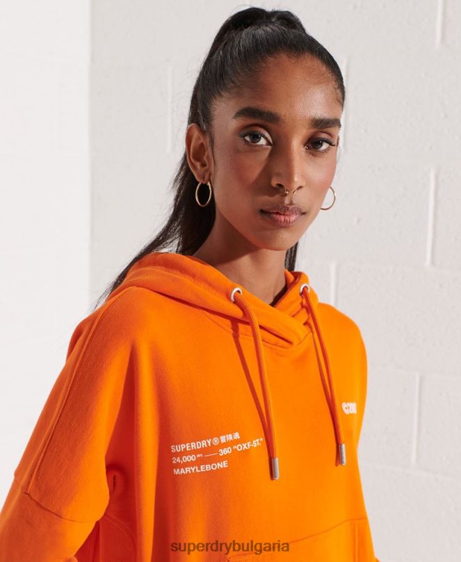 Superdry облекло N00H6145 оранжево Жени суичър с лого за съдействие