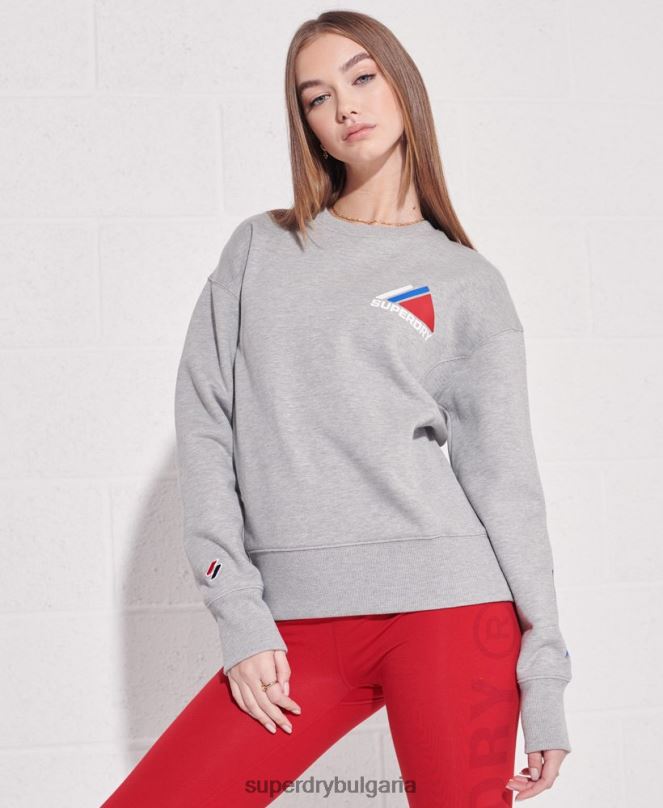 Superdry облекло N00H6148 сиво Жени суитшърт за планински спорт