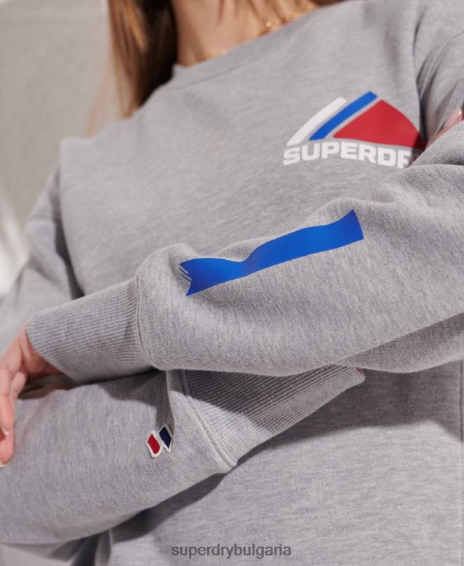 Superdry облекло N00H6148 сиво Жени суитшърт за планински спорт