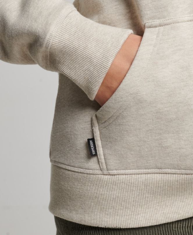 Superdry облекло N00H6151 сметана Жени суичър с лого от органичен памук
