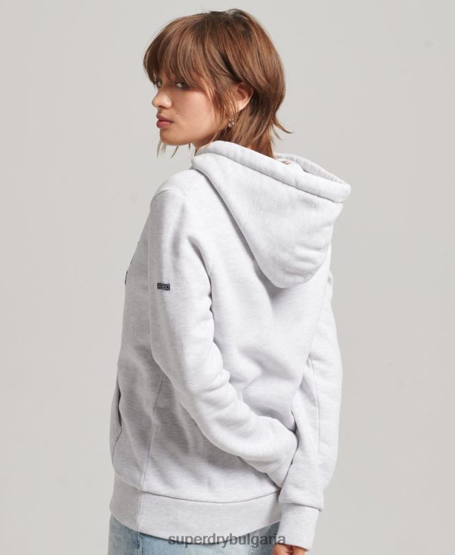 Superdry облекло N00H6152 светло сив Жени ретро лого наследство качулка