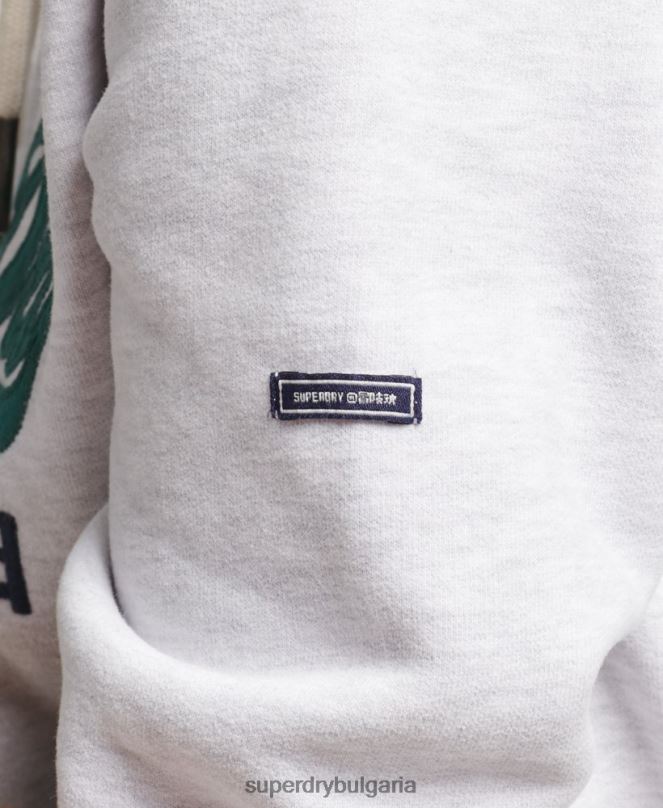 Superdry облекло N00H6152 светло сив Жени ретро лого наследство качулка
