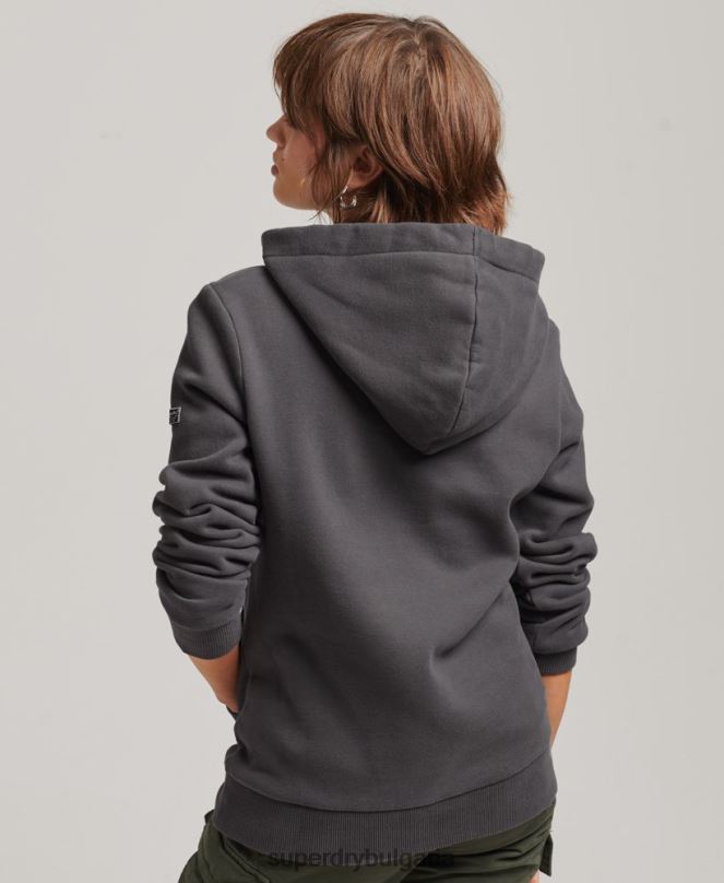 Superdry облекло N00H6153 сиво Жени бохо графична качулка
