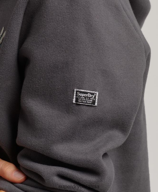 Superdry облекло N00H6153 сиво Жени бохо графична качулка