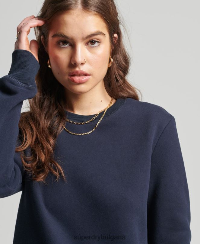 Superdry облекло N00H6157 военноморски флот Жени ретро суичър от органичен памук