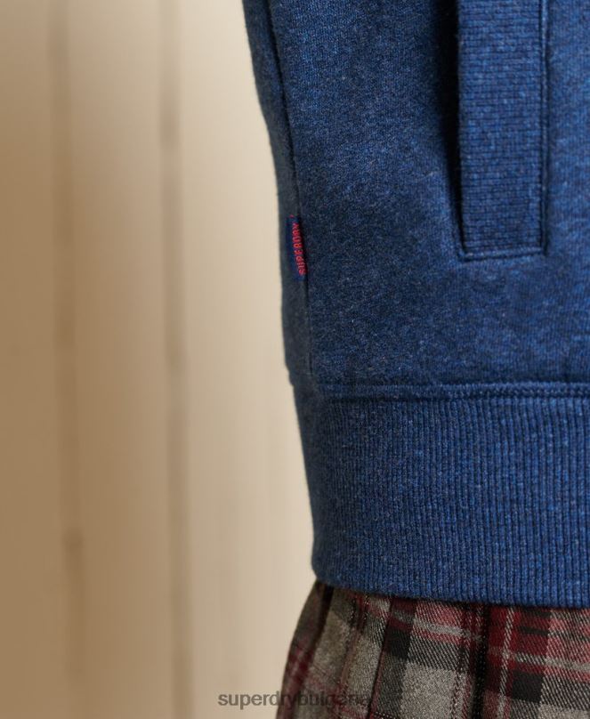 Superdry облекло N00H6159 син Жени свободна горна част с винтидж лого, бродирано с цип