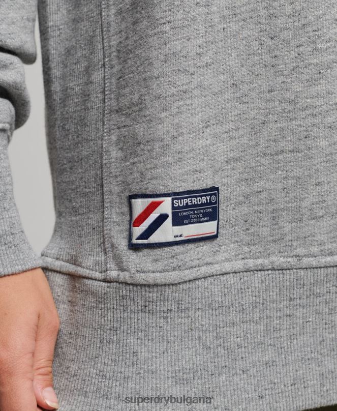 Superdry облекло N00H6163 светло сив Жени суитшърт с големи размери на колежа