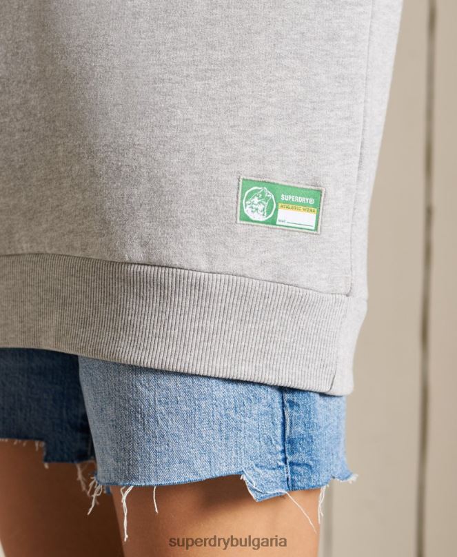 Superdry облекло N00H6169 сиво Жени огромен суитшърт за лека атлетика