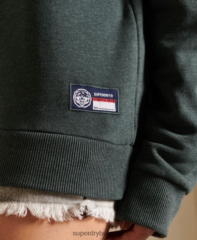 Superdry облекло N00H6170 зелено Жени огромен суитшърт за лека атлетика