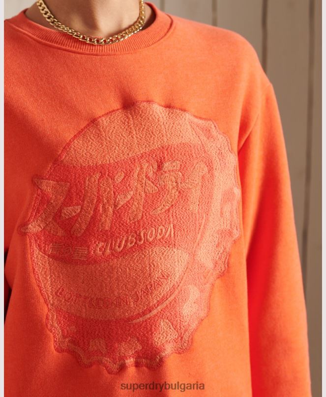 Superdry облекло N00H6171 оранжево Жени голям суичър за работно облекло