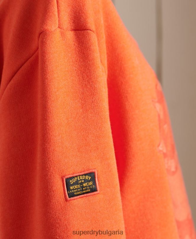 Superdry облекло N00H6171 оранжево Жени голям суичър за работно облекло
