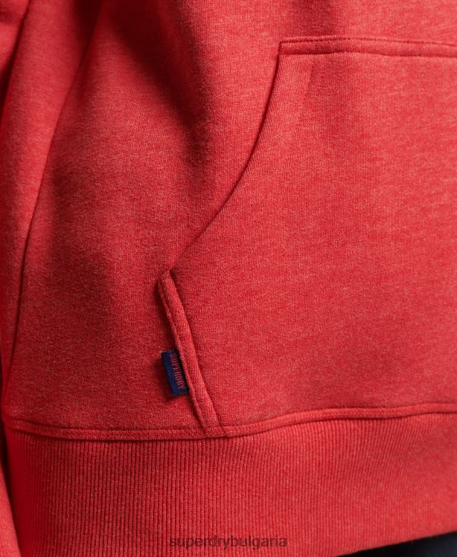 Superdry облекло N00H6679 червен Жени качулка с ретро лого от органичен памук