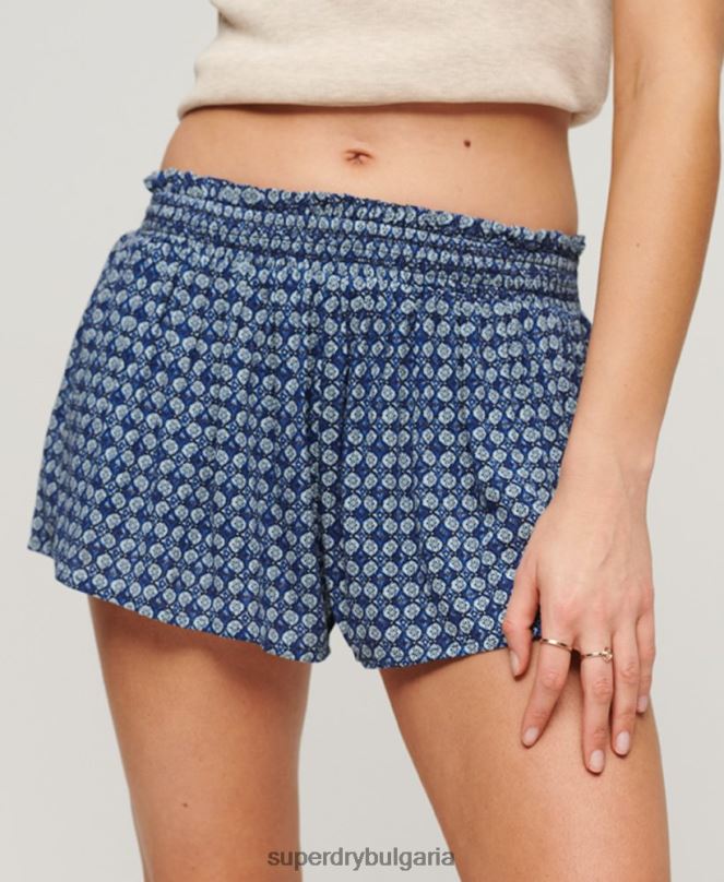 Superdry облекло N00H2056 син Жени пушени плажни шорти