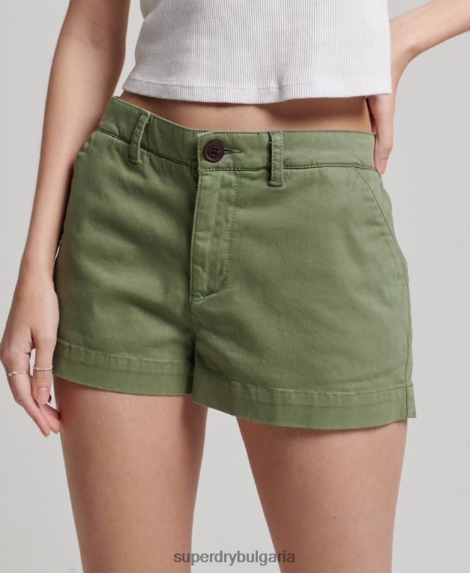 Superdry облекло N00H2072 каки Жени чино горещи шорти