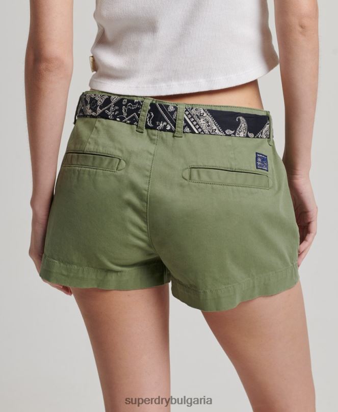 Superdry облекло N00H2072 каки Жени чино горещи шорти