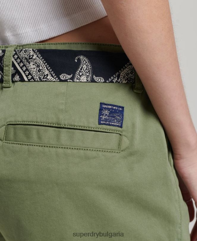 Superdry облекло N00H2072 каки Жени чино горещи шорти