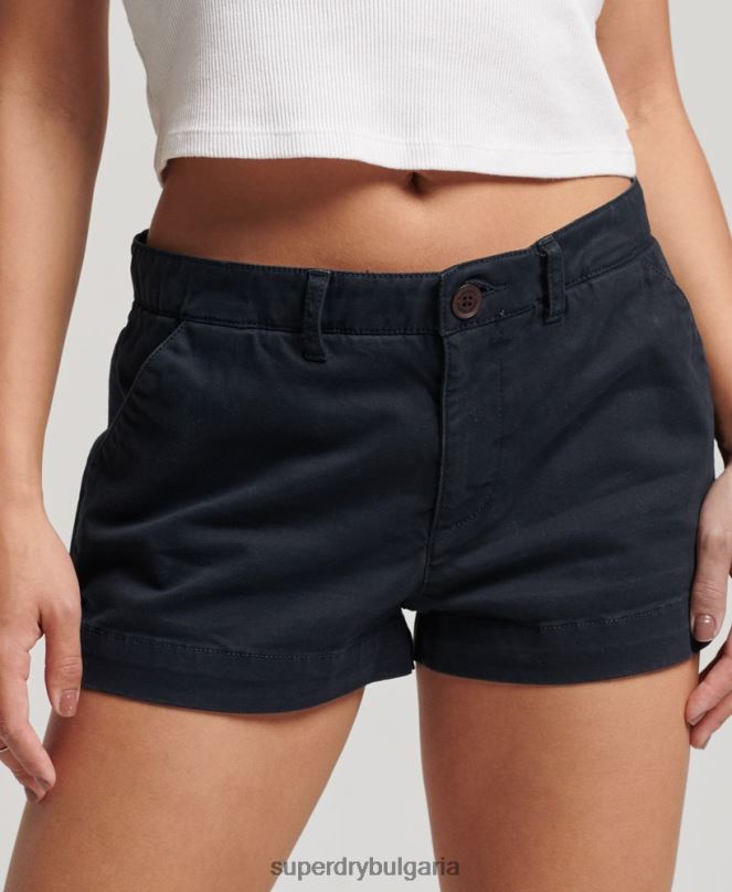 Superdry облекло N00H2093 военноморски флот Жени чино горещи шорти