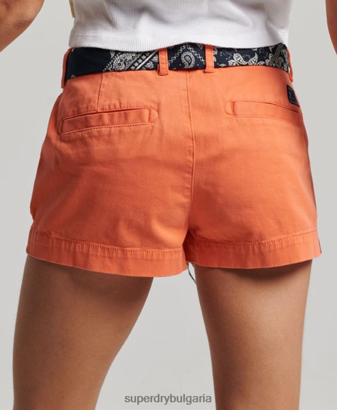 Superdry облекло N00H2135 корал Жени чино горещи шорти