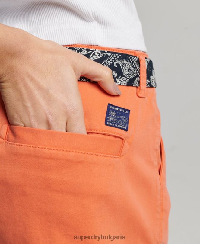 Superdry облекло N00H2135 корал Жени чино горещи шорти