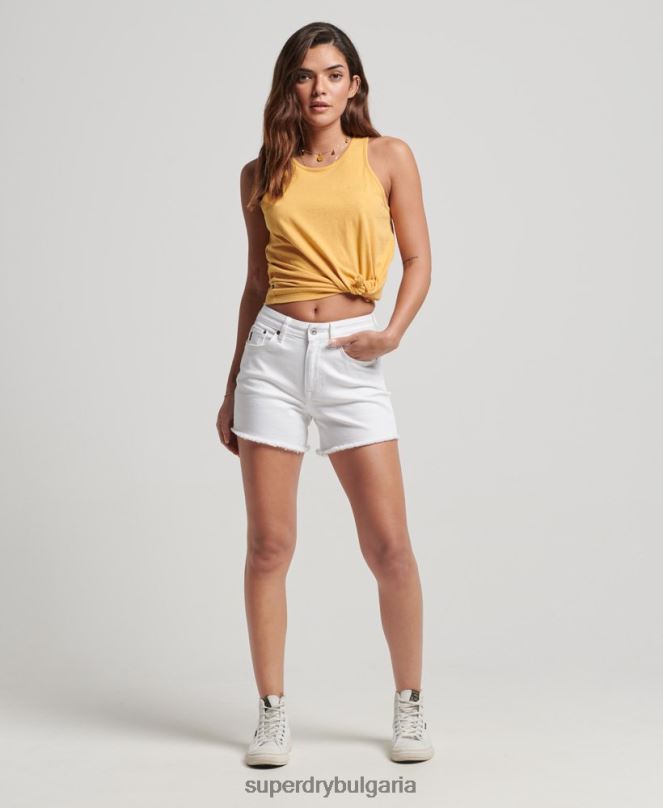Superdry облекло N00H2153 бяло Жени тесни шорти със средна височина