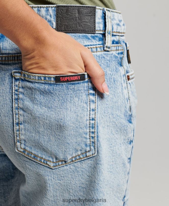 Superdry облекло N00H2161 светло синьо Жени средна височина, отрязана късо