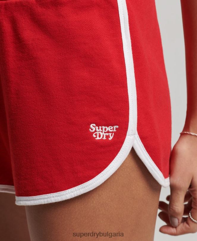 Superdry облекло N00H2162 червен Жени винтидж шорти от трико