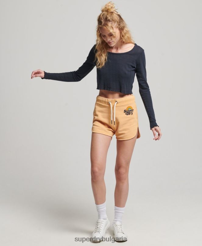 Superdry облекло N00H2167 кафяво Жени дъга шорти