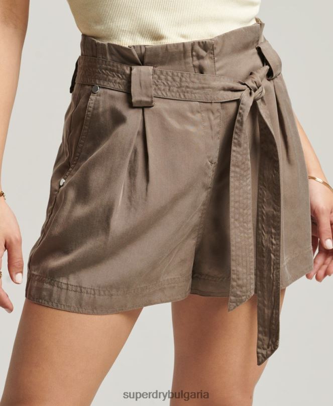 Superdry облекло N00H3091 каки Жени пусти къси панталони