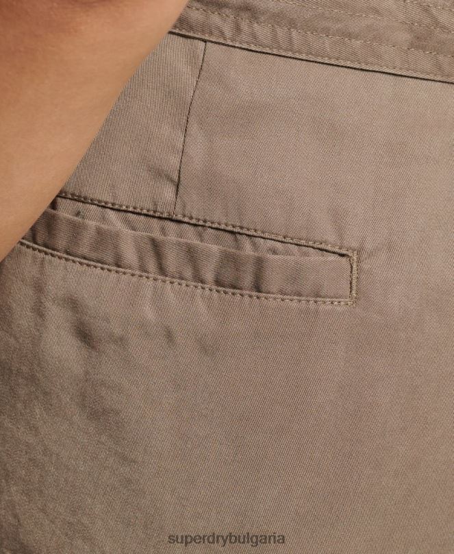 Superdry облекло N00H3091 каки Жени пусти къси панталони